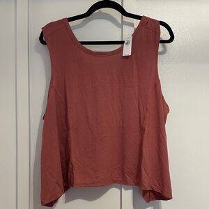 Relaxed Scoop Tank Top in Dusty Rose